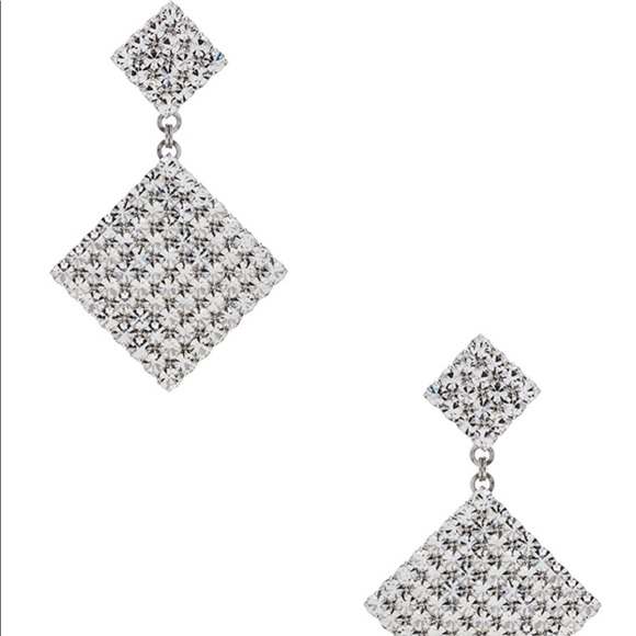 Alessandra rich double diamond clip on earrings - Picture 2 of 6